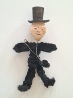 Régi karácsonyfadísz retro kéményseprő figura