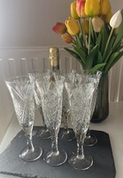 Csiszolt ólomkristály pezsgős pohár készlet - 6db