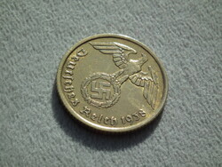Németország, horogkeresztes birodalmi 10 Pfennig (Reichspfennig), 1938 A