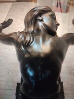 Bronz női akt dohànyzó asztal Del Torrione Olasz