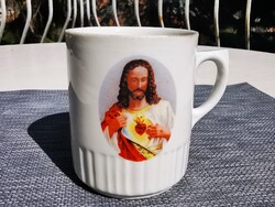 JÉZUS SZÍVE,   ANTIK ZSOLNAY BÖGRE