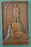 1906. Berán Lajos (1882-1943) Semmelweis a Rókus kórház falán emlékérem (34)