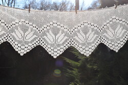 RITKA Régi Antik Gyönyörű kézi horgolt vitrázs függöny tulipán minta Hosszú 185 x 44