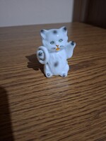 Porcelán cica, macska. 7 cm. Hibátlan.