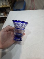 Régi kék kristály váza