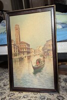Arvé Adolf Károly - Canal Grande (Velence) festmény / febr.26.-án Szhely-Bp.vonalon személyesen átve