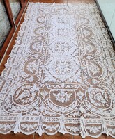 1928 HATALMAS 320 X 175 CM SZECESSZIÓS ART NOUVEAU TERÍTŐ ABROSZ VERTCSIPKE VERT CSIPKE KÉZIMUNKA