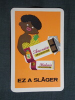 Kártyanaptár,Magyar édesipar,csokoládégyár,Ananász,Kakaós krémcsokoládé,grafikai,1967