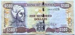 Jamaica 500 Dollár 2017, UNC.