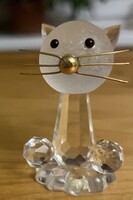 Bohemia Glass kristály macska vintage