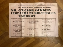XII. Czuczor Gergely Irodalmi És Kulturális napok , 1981 , plakát .