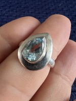 Silver Ring with Aquamarine Stone