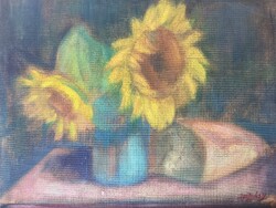 Szilvásy Margit - Napraforgós csendélet .