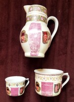 Első világháborús után érzés porcelán kiöntő+ bögre