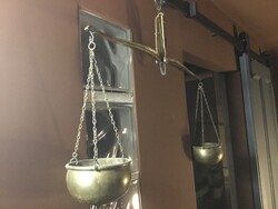 Antik réz kétkaros / karos mérleg! Dekoráció!! Ritkaság! Gyűjtői darab!