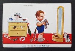 Talán mégis nősülni kellene! Vicces humoros rajzos képeslap 1934