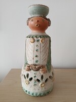 Női figura mázas kerámia