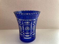 Kobaltkék kristály kehely váza