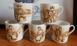 Vintage holland kávéscsészék (Beiers porcelán) - 5 darab
