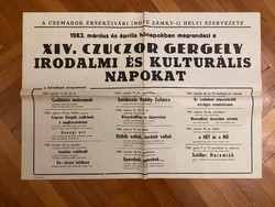 XIV. Czuczor Gergely Irodalmi És Kulturális napok , 1983 , plakát .