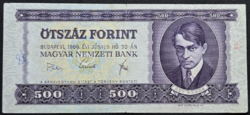 Vágáshibás! 500 Forint 1969, F+-VF.