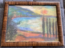 Halápy János  - Tájkép tóval 1953 .