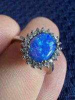 Opal-Colored Silver Ring