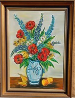 Wilhelm Schmid (Svájc) : Virágcsendélet almával  