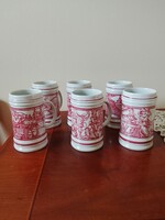 Hollóházi jelenetes korsókészlet 6 db