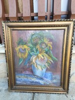 Vass Elemér painting, flower still life, painting