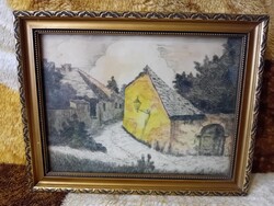 2601/3 Tabáni részlet - színezett rézkarc