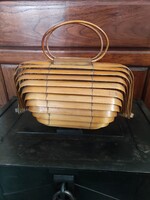 Régi art deco bambusz kézi táska