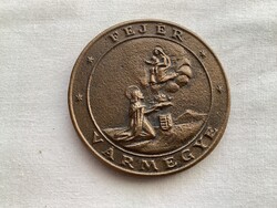 Fejér Vármegye bronz plakett, kisplasztika