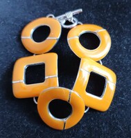 Nagy narancs zománcmázas fém karkötő - karlánc