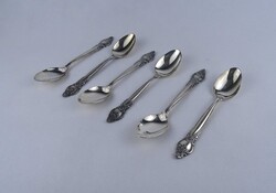 1Z324 Régi ezüstözött díszes orosz kiskanál készlet 6 darab