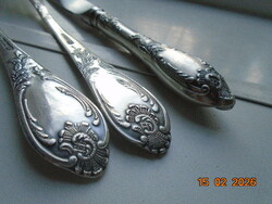 Polírozott ezüstözött szovjet-orosz MELCHIOR nikkel-ezüst barokk mintás evőeszköz készlet 1 sz