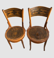JJ Kohn Thonet Fan-Shaped Pair of Chairs, Signed 1910