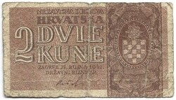 2 kuna kune 1942 Horvátország 1.