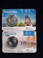 Hollandia 5 Euro-s érmék 2 db