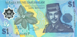 Brunei 1 Ringgit / Dollar 1996 POLYMER UNC