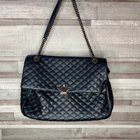 Nagy méretű csillagos fekete táska