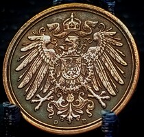 Németország 1 pfennig, 1907 Verdejel "D" - München B15A4