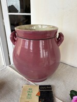 Ritka 34.5 cm magas Bödön Jelzetlen Zsolnay fajansz rózsaszín puncsmázas  nosztalgia