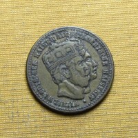 Vilmos német császár és felesége Auguszta játékpénz