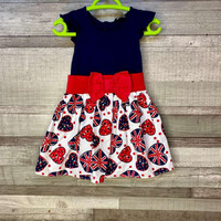 George kék-piros kislány ruha 1-1,5 évesre, 2-3 évesre