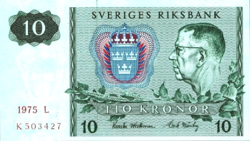 Svédország 10 Korona 1975 UNC