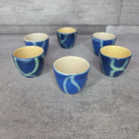 Tófej kerámia felespohárka szett, 6 db