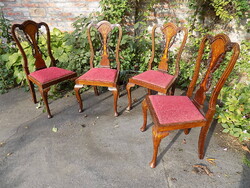 Chippendale székek (4db), 19.sz közepe-vége.