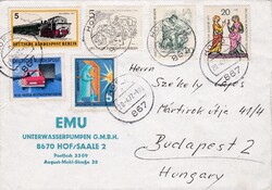 Nyugat Németország Magyarország Szép Pecsételt Futatott Boríték 1970