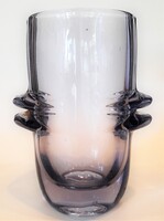 Ritkább retró cseh Vladislav Urban lila üveg váza